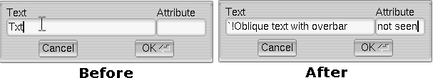 Label-change dialog